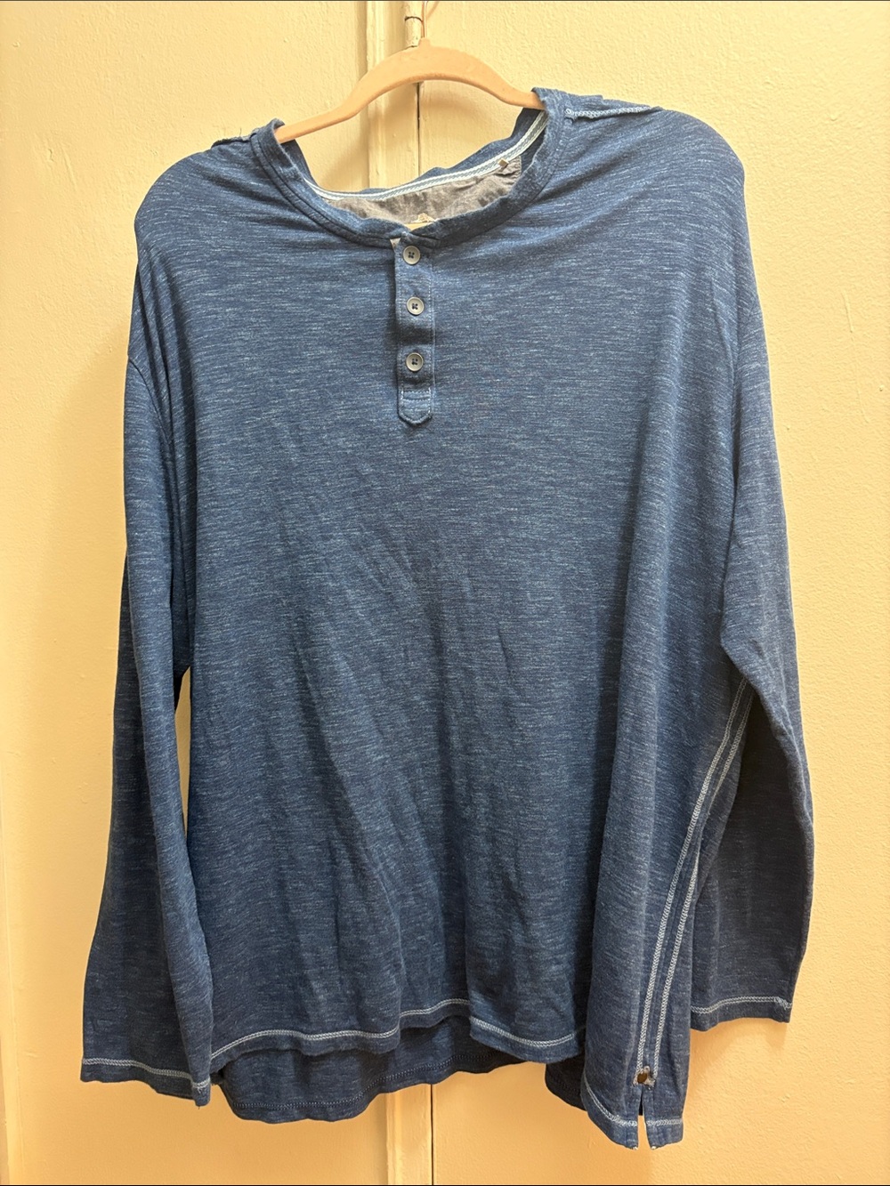 Tommy Bahama Relax Shirt Men's Blue Solid Long Sleeve Medium XXXL